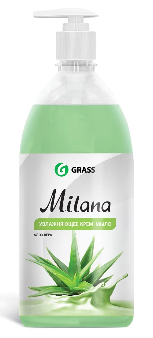 Milana Жидкое крем-мыло алоэ вера 1 л с дозатором GRASS 2