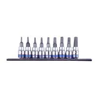 Набор торцевых насадок 1/4", TORX, Т8-Т40 мм, с отверстием, 9 предметов