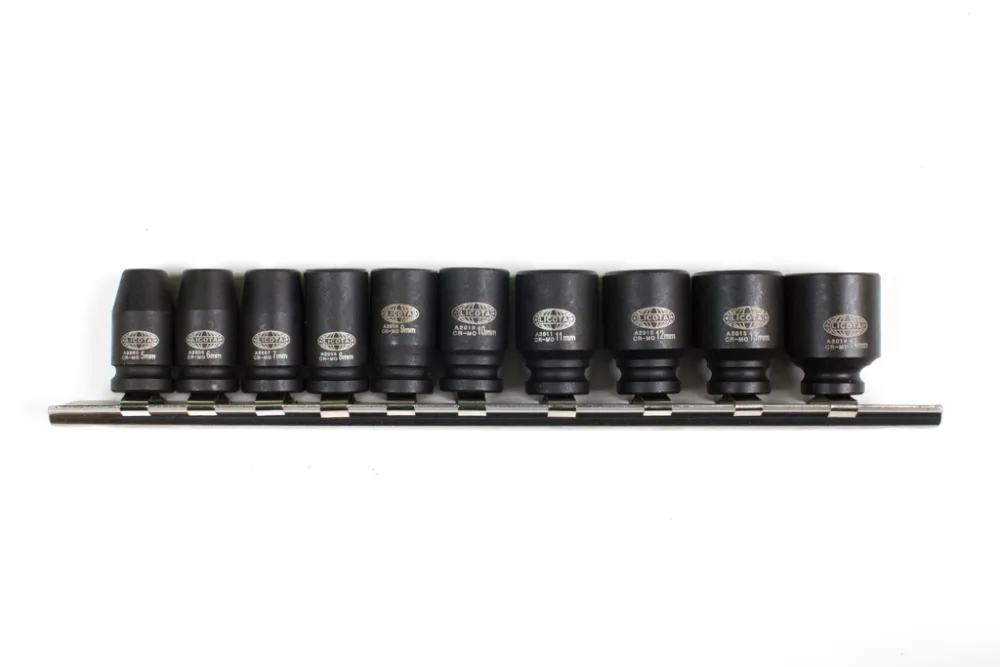Набор ударных головок 1/4" 10 пр., 5-14 мм, на линейке Licota ASA-21001