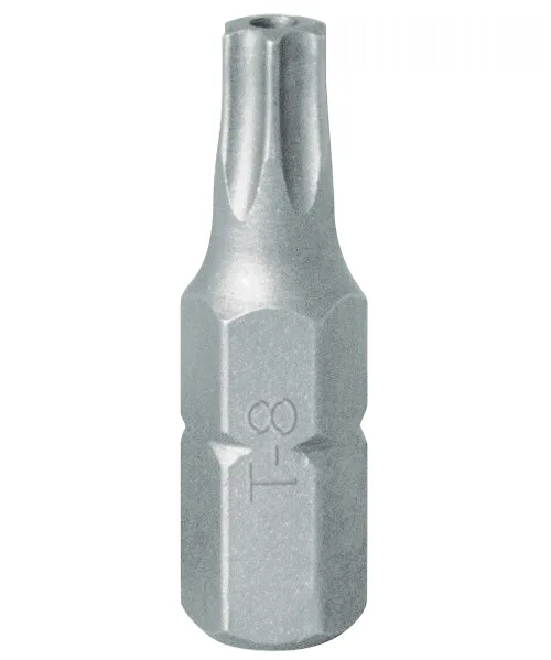 Вставка (бита) торцевая 1/4;, TORX, T8, L = 25, с отверстием KING TONY 102508U