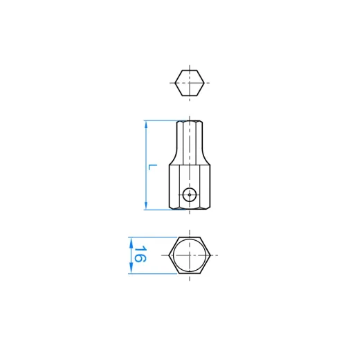Насадка ударная торцевая 3/4", HEX, 14 мм, L = 40 мм 3