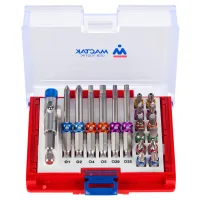 Набор вставок (бит) 1/4;, TORX, HEX, PZ, PH, SLOT, 19 предметов МАСТАК 058-10019C