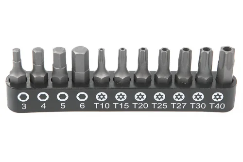 Набор бит 1/4" 25 мм на держателе TORX c отв., HEX 2