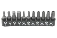 Набор бит 1/4" 25 мм на держателе TORX c отв., HEX Licota ALK-8009-BIT2-CK
