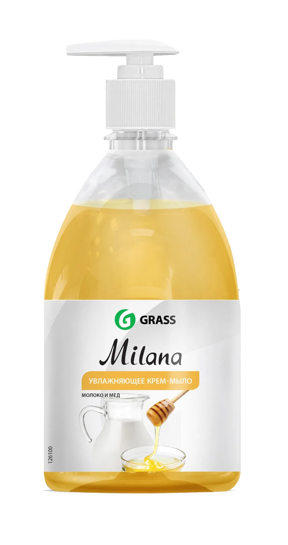 Milana Жидкое крем-мыло молоко и мед 500 мл с дозатором GRASS