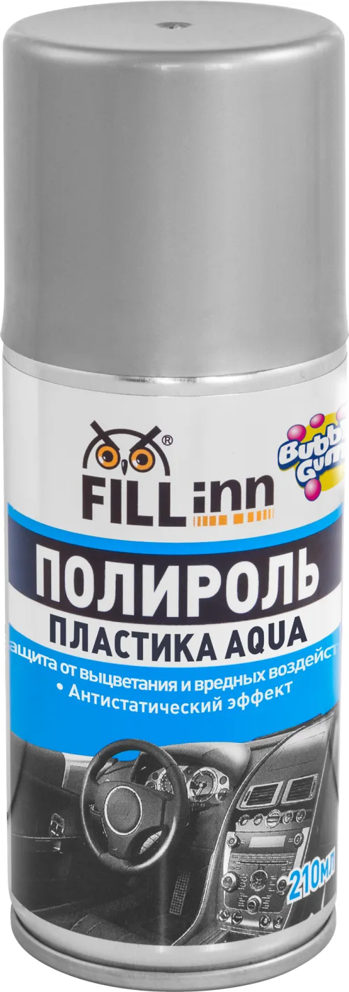 Полироль пластика AQUA (пенный, глянцевый), bubble gum, (аэрозоль)