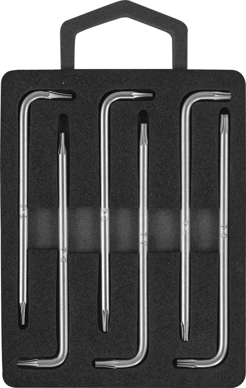 Комплект угловых ключей Torx с центрированным штифтом Т4-Т9, S2 материал, 6 предметов