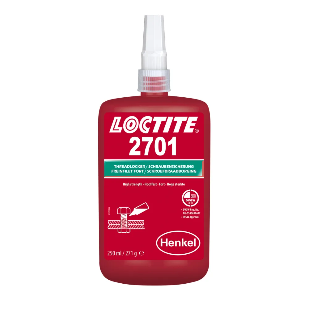Loctite 2701 Резьбовой фиксатор высокой прочности для неактивных металлов, 250 мл