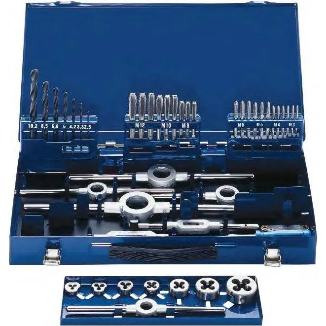 Набор метчиков и плашек SO STM15S M3-M12 HSSG Spibo