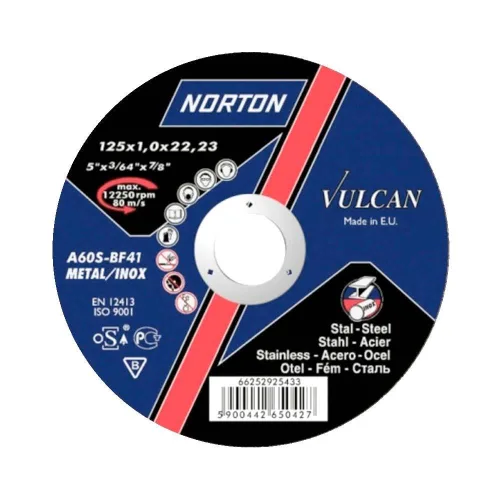 Круг отрезной Vulcan 125×1.0×22.23 A 60 S-BF41 (металл, нерж. сталь) 2