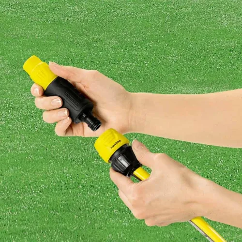 Универсальный коннектор для шланга с аквастопом 1/2" - 5/8" - 3/4" 2