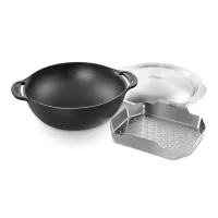 Чугунный вок GBS со вставкой для приготовления на пару Weber 8856