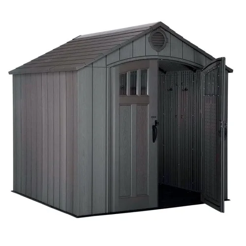 Высокопрочный пластиковый сарай WoodLook 8×7.5 2