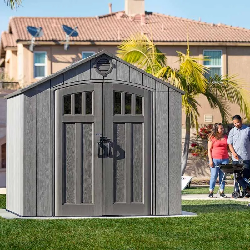Высокопрочный пластиковый сарай WoodLook 8×7.5