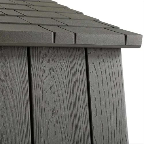 Высокопрочный пластиковый сарай WoodLook 8×7.5 6