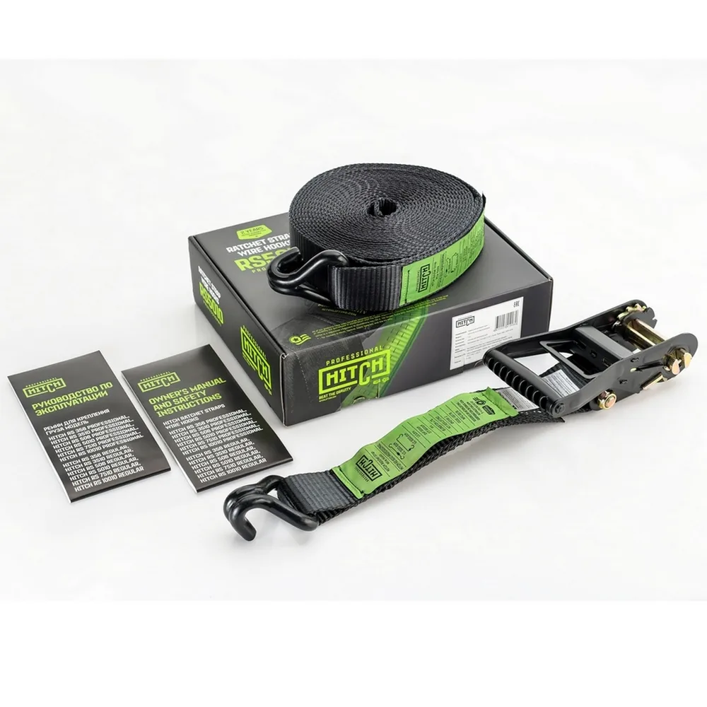 Ремень для крепления груза HITCH RS PROFESSIONAL (3.7т, Длина 6м, Ширина ленты,35 мм)
