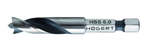 Сверло по дереву 6 х 60 мм с шестигранным хвостовиком, сталь HSS