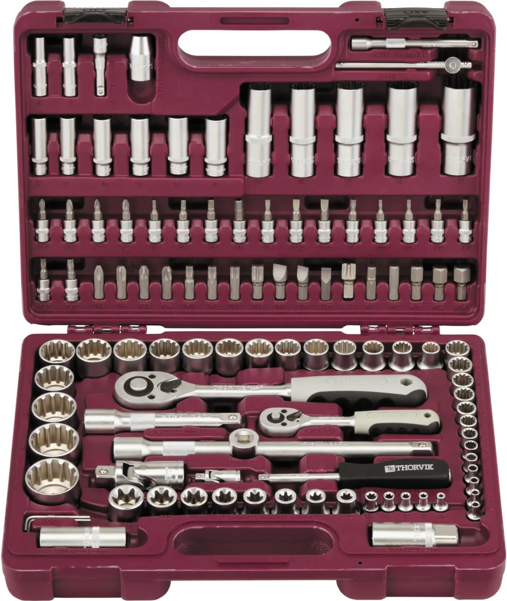 Набор инструмента универсальный 1/4", 1/2"DR с головками торцевыми MultiProf, 108 предметов