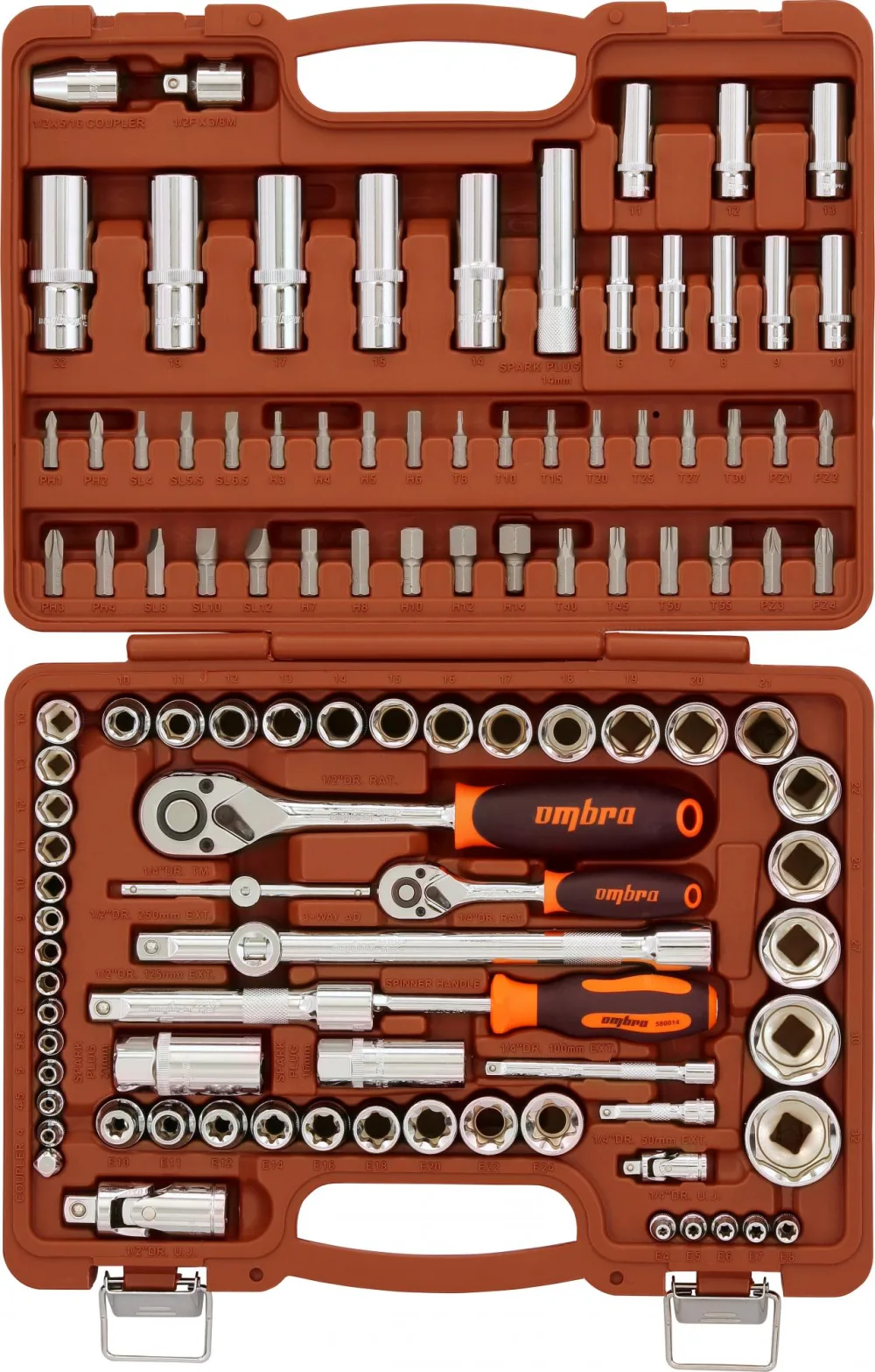 Набор инструмента универсальный 1/4", 3/8" и 1/2"DR, 108 предметов