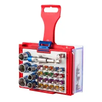 Набор вставок (бит) 1/4;, TORX, HEX, PZ, PH, SLOT, 28 предметов МАСТАК 058-10028C
