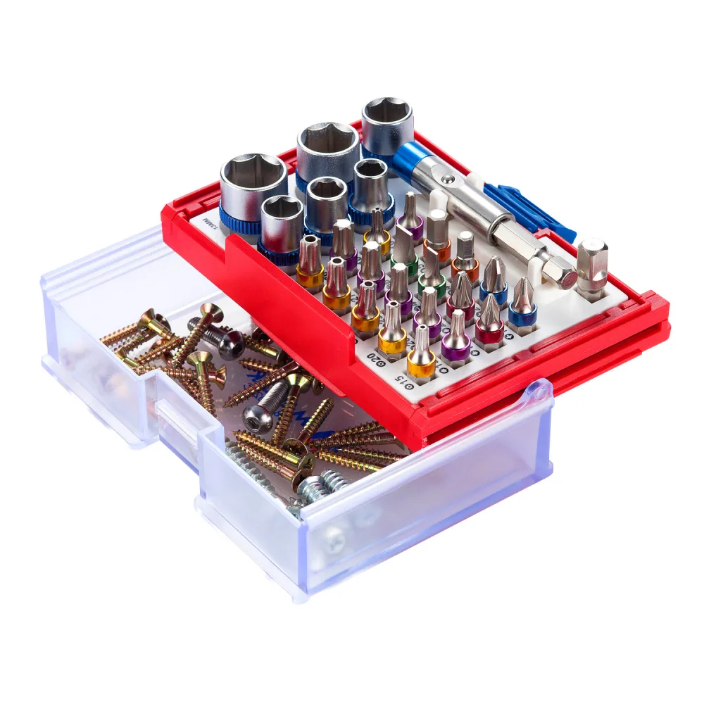 Набор вставок (бит) 1/4;, TORX, HEX, PZ, PH, SLOT, 28 предметов МАСТАК 058-10028C