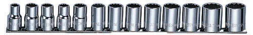 Набор головок торцевых 12-гранных 1/2"DR MAXI-DRIVE на держателе "рельс" 13 предметов 3/8-1-1/8"  2