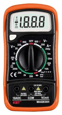Компактный мультиметр с ручным выбором пределов измерений и защитным полимерным кожухом 70473