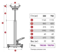 Стойка гидравлическая г/п 300 кг.