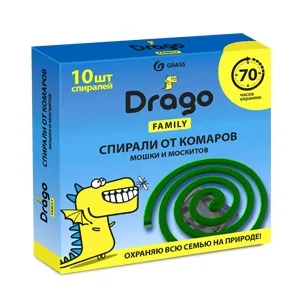 Drago Средство инсектицидное «Спираль от комаров – эффект» (10 спиралей в пачке)