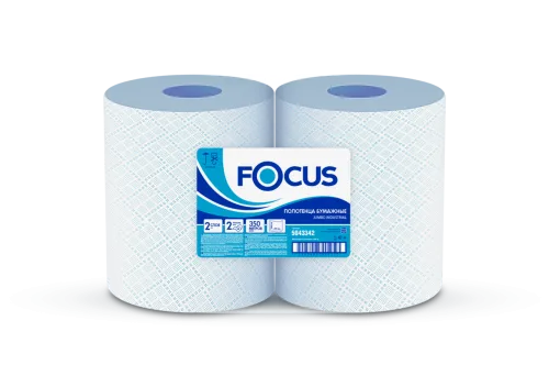 Бумажный протирочный материал Focus Jumbo, 2сл., 24смх35см, 1000 л., бирюзовый  2