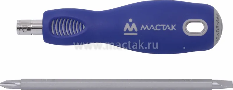 Отвертка со сменной вставкой (битой), 2 в 1 МАСТАК 049-2LB