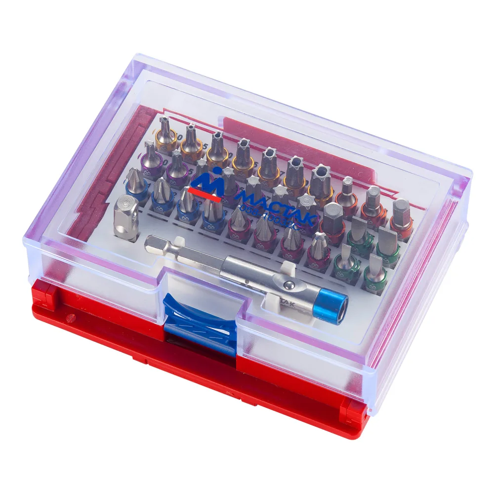 Набор вставок (бит) 1/4", TORX, HEX, PZ, PH, SLOT, 32 предмета