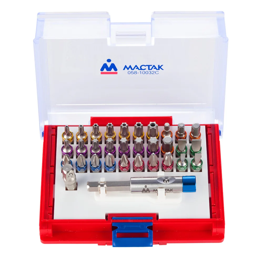 Набор вставок (бит) 1/4", TORX, HEX, PZ, PH, SLOT, 32 предмета