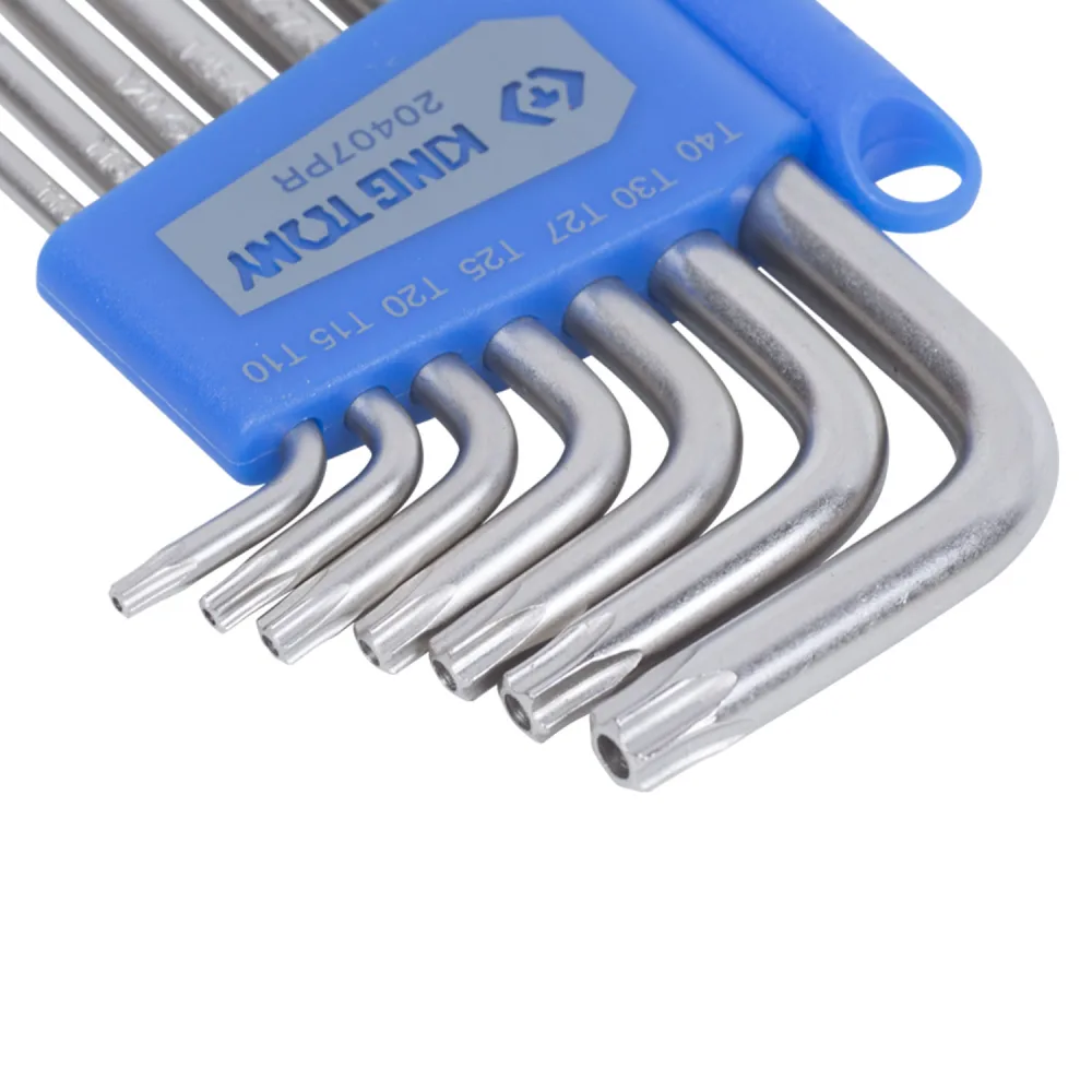 Набор Г-образных TORX, T10-T40, короткие с отверстием, 7 предметов