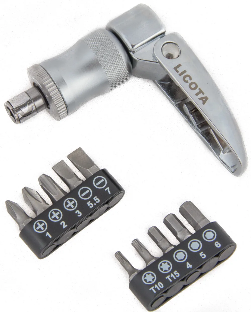 Отвертка трещоточная со сменными вставками1/4", 12 пр.
