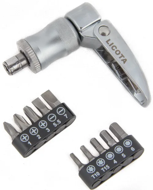 Отвертка трещоточная со сменными вставками1/4", 12 пр.