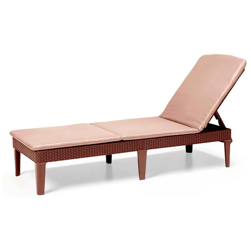 Шезлонг пластиковый с матрасом Jaipur Sun Lounger (Коричневый)