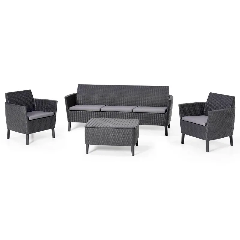 Комплект уличной мебели Salemo 3 Seater Set (ГРАФИТ)