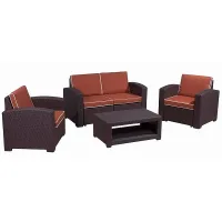 Комплект мебели Rattan Premium 4 (Серый - синяя подушка)