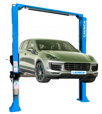 Подъемник 380V 2х стоечный с верхней синхр., г/п 5 (синий) 2
