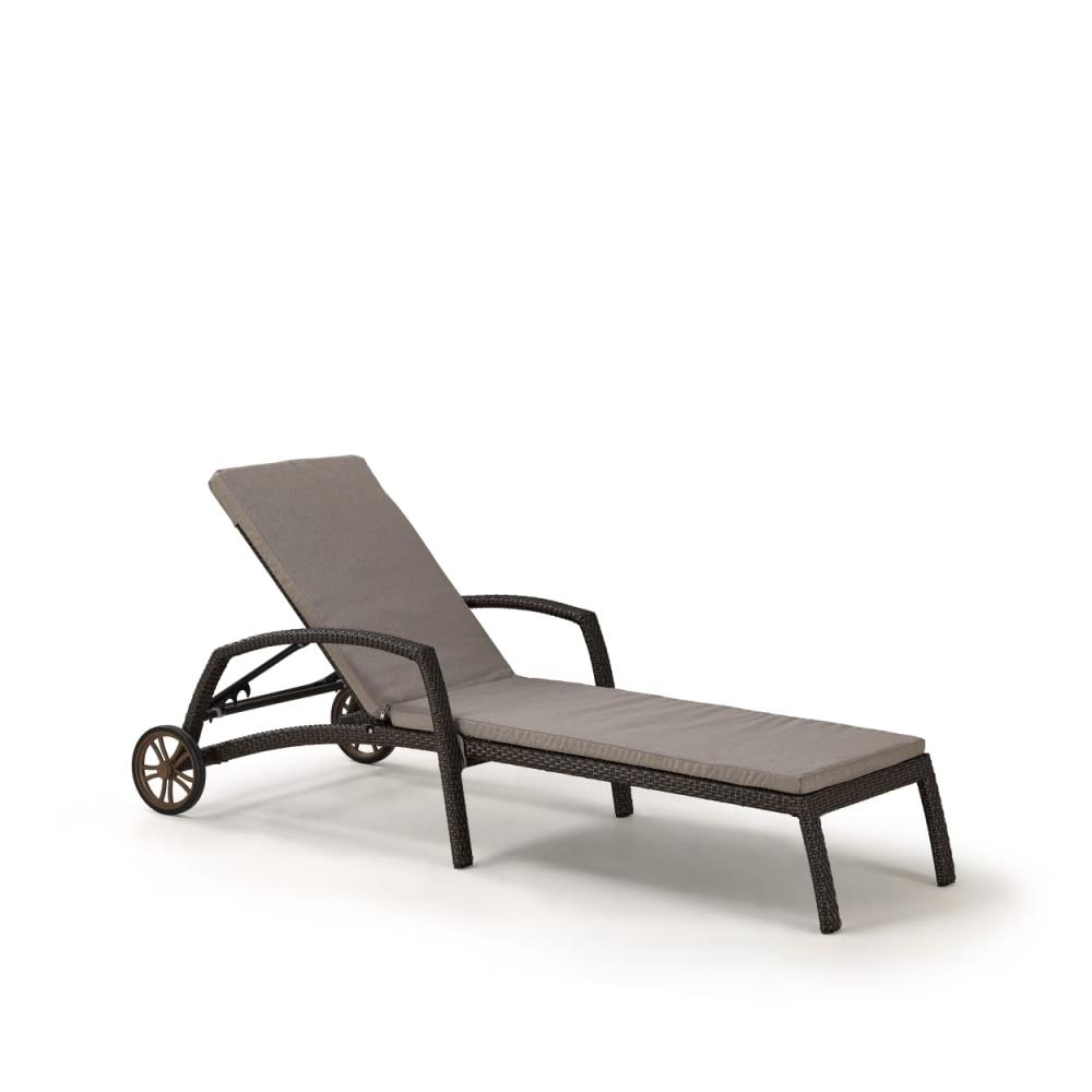 Шезлонг-лежак плетеный A35A2-W53 Brown с матрасом 2