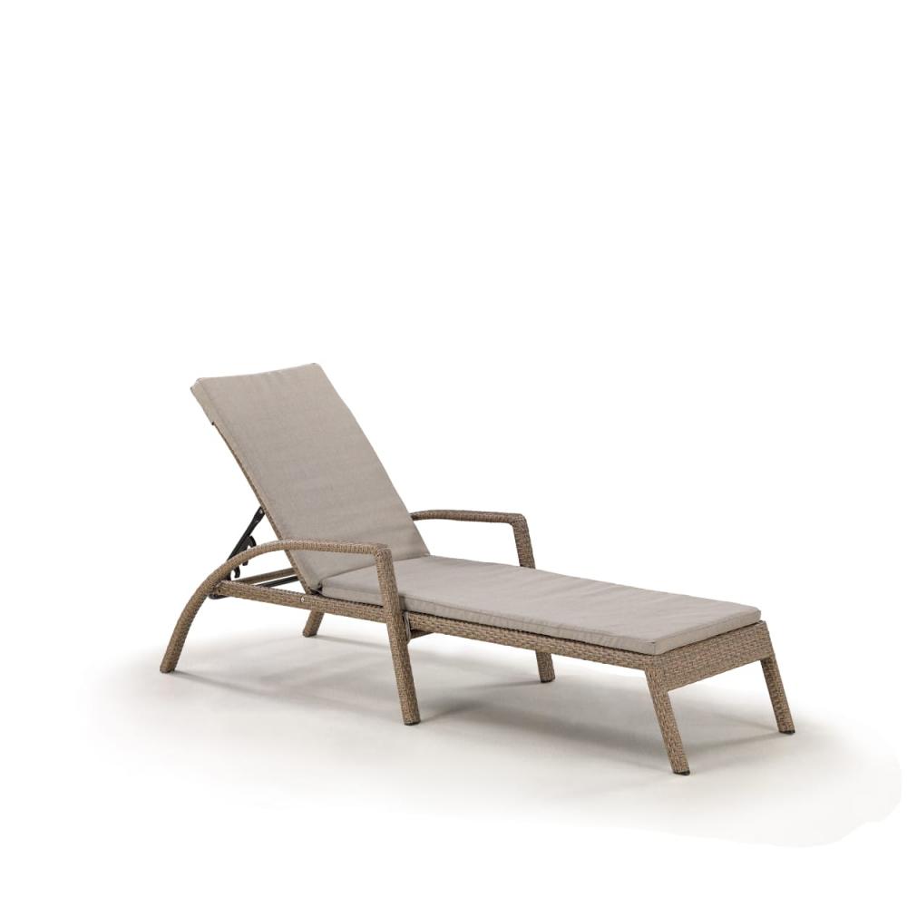 Шезлонг-лежак плетеный A30B2-W56 Light Brown с матрасом 2