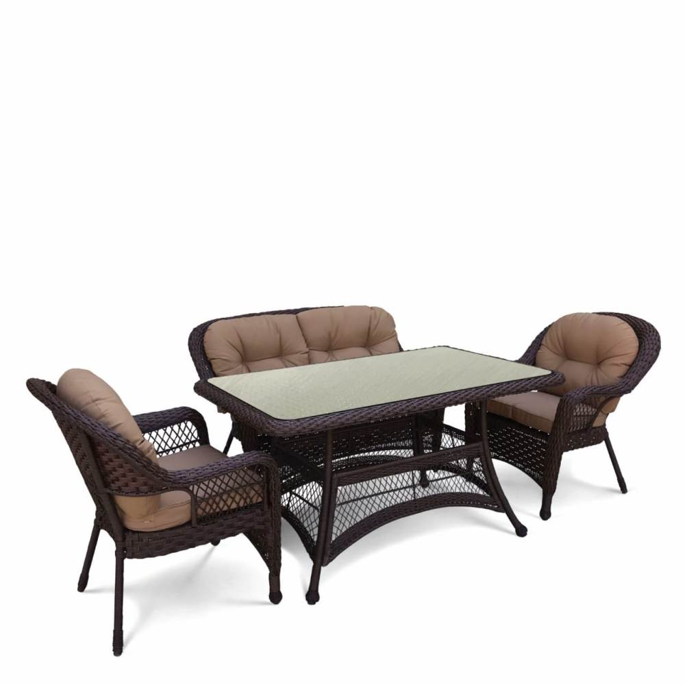 Комплект плетеной мебели T130Br/LV520BB-Brown_Beige 2