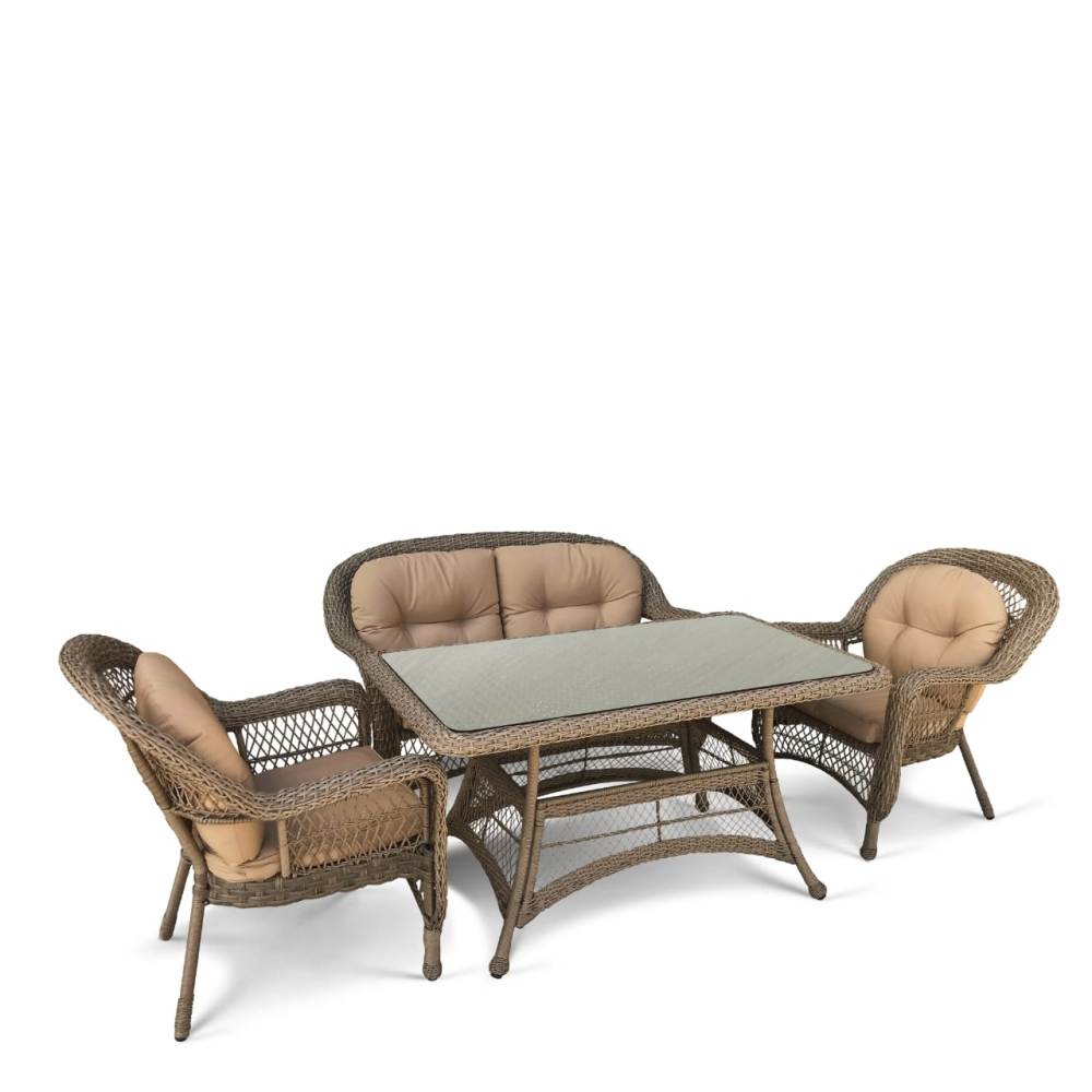 Комплект плетеной мебели T130Bg/LV520BB-Beige_Beige 2