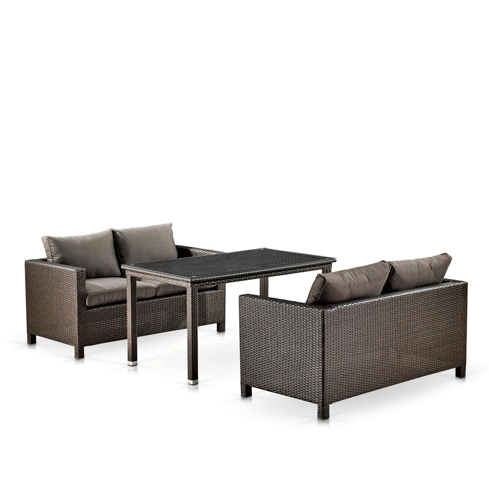 Обеденный комплект плетеной мебели с диванами T256A/S59A-W53 Brown 3