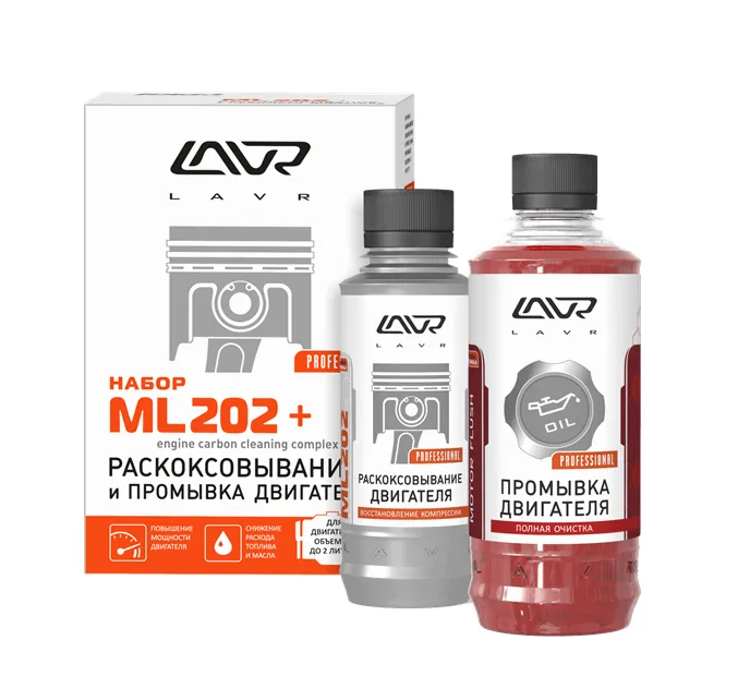 Набор: Раскоксовывание LAVR ML202 Anti Coks+Промывка двигателя Motor Flush комплект 185мл/330мл