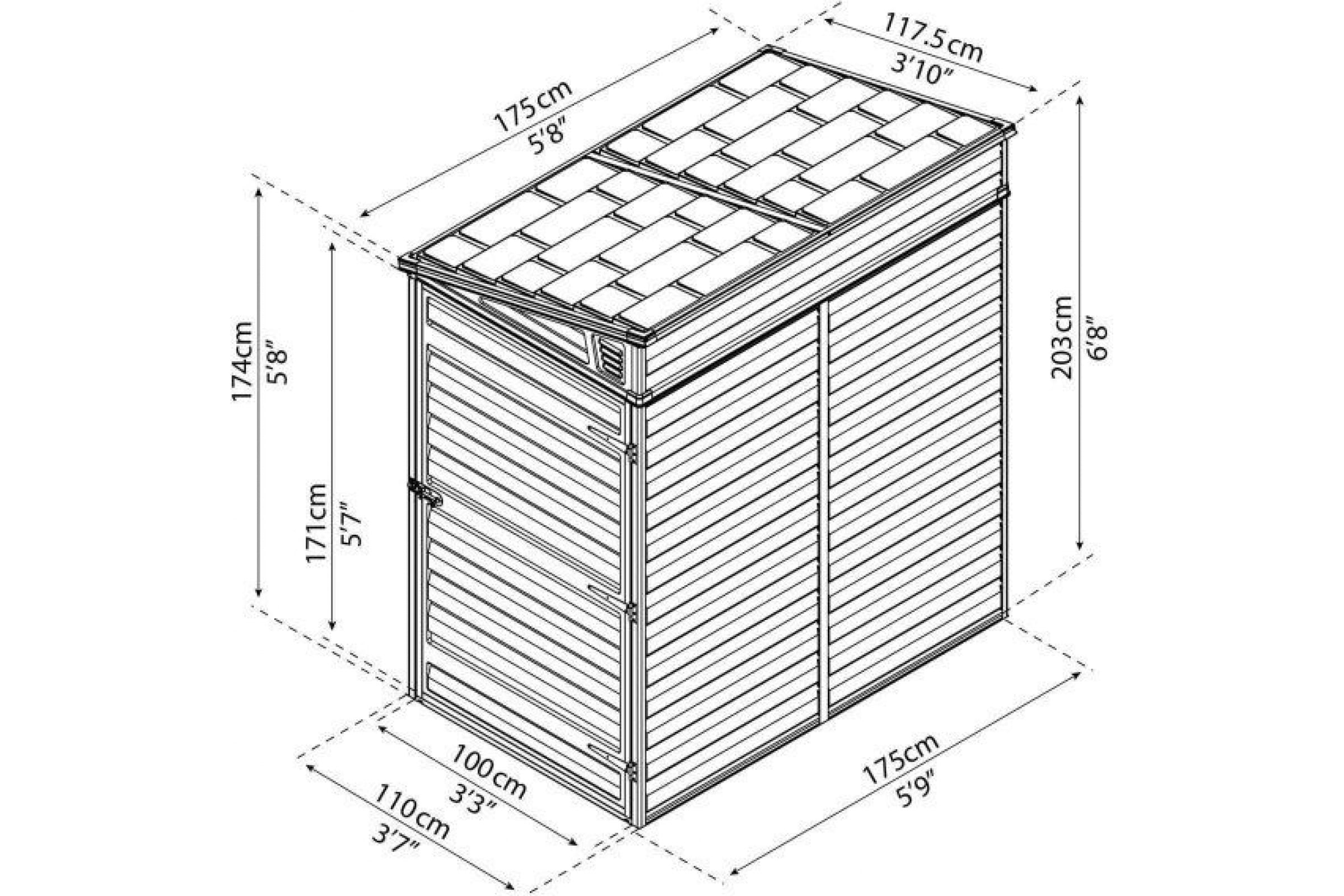 Хозблок SKYLIGHT SHED PENT 4FT(4*6) 2