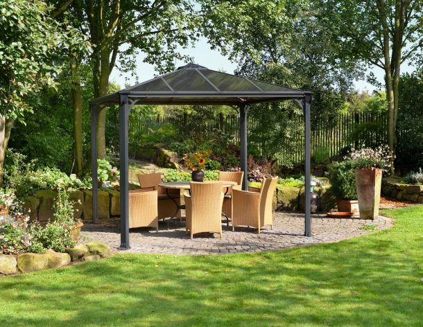 Открытая беседка GAZEBO PALERMO 3000 (серый) 4