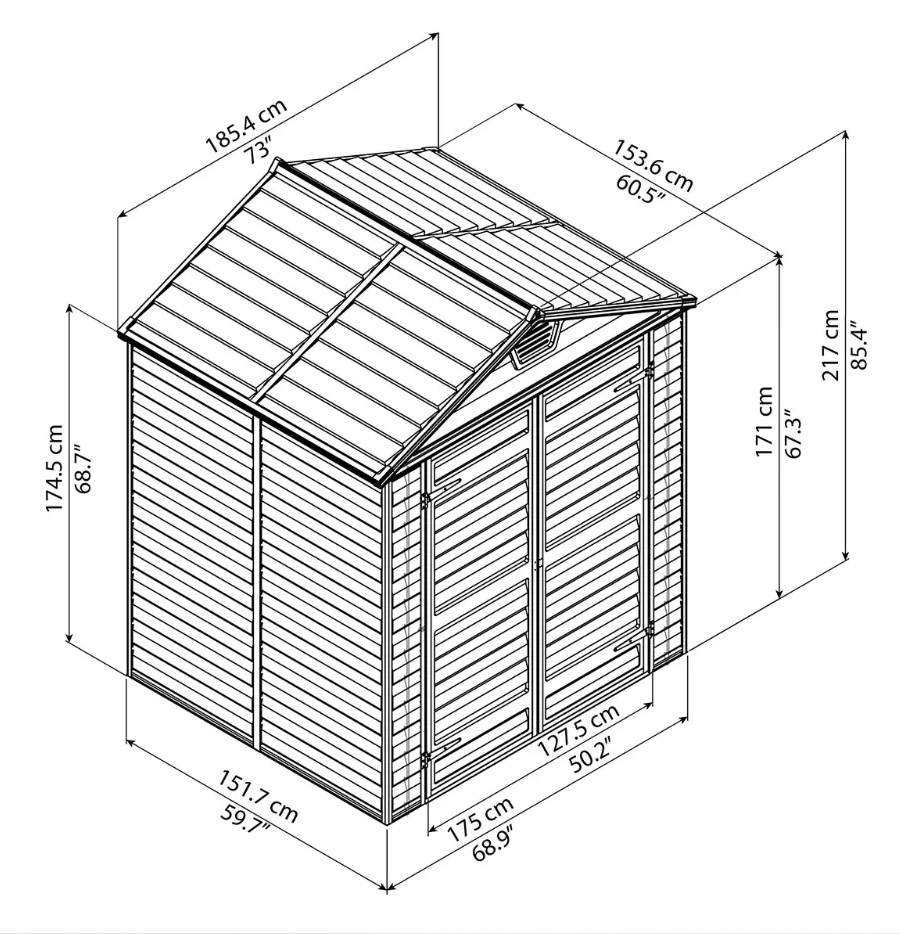 Сарай Palram – Canopia SkyLight 6x5 коричневый 10