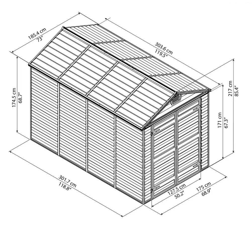 Сарай Palram – Canopia SkyLight 6x10 коричневый 12